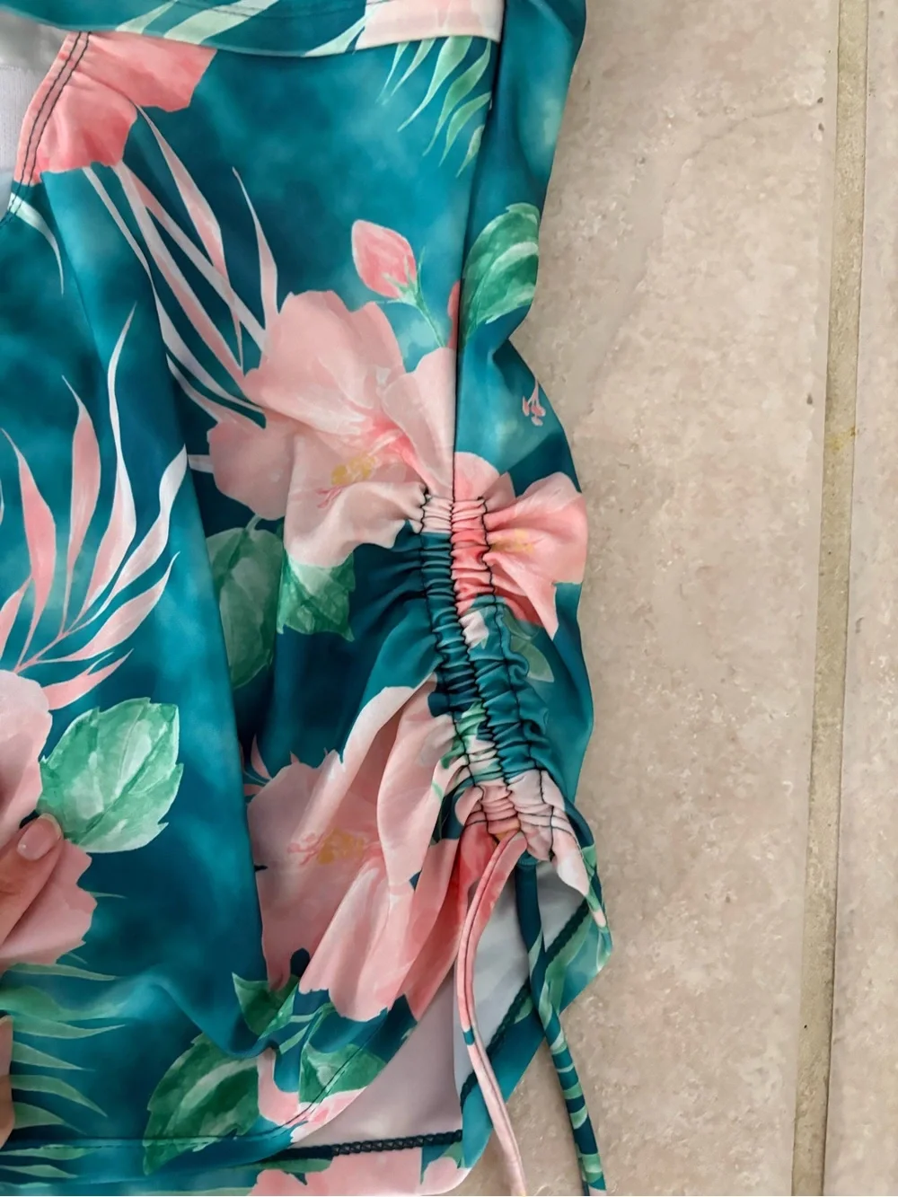 NWT Belk Women’s Floral Ruched Tankini Swim Top - Size 1X